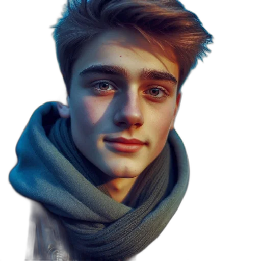 face, jacket, photorealistic, fantasy art transparent PNG cut-out