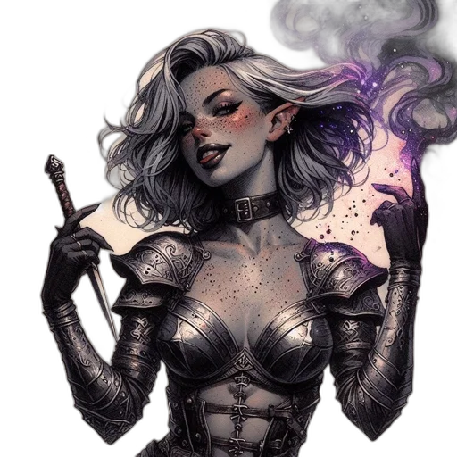 comic book art, fantasy art, concept art, cyberpunk transparent PNG cut-out