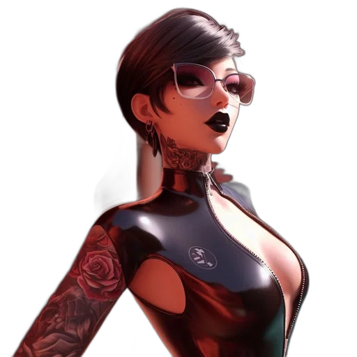 dress, robot, cyberpunk, comic book art transparent PNG cut-out