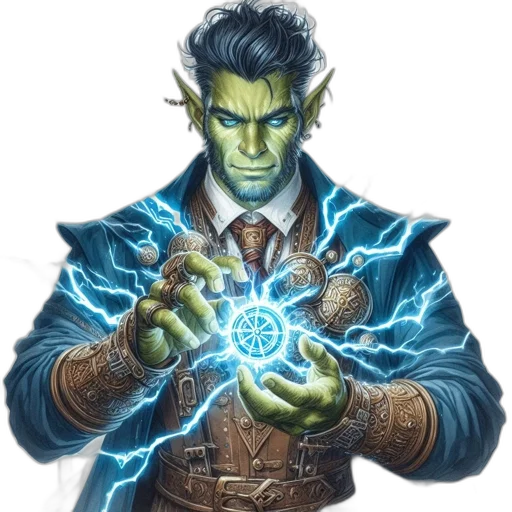 staff, jacket, fantasy art, comic book art transparent PNG cut-out