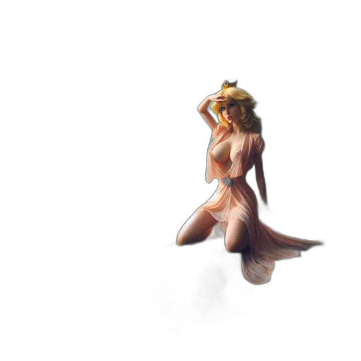 dress, crown, creature, staff transparent PNG cut-out