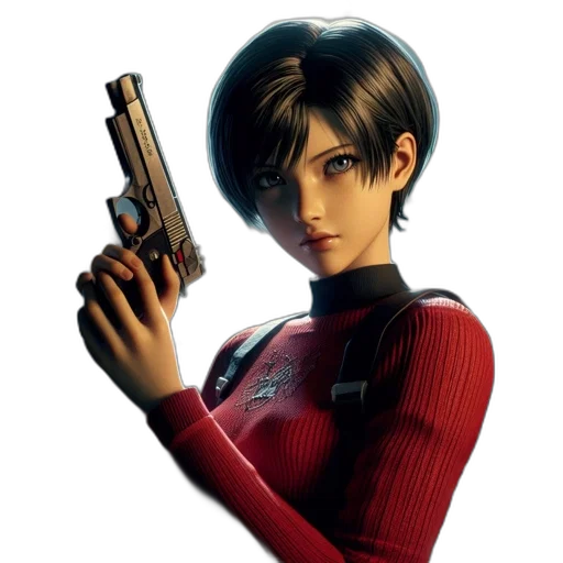 weapon, face, jacket, concept art transparent PNG cut-out