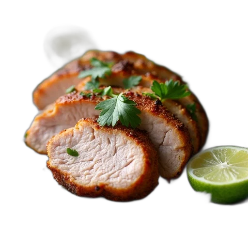 food, 3d render, photorealistic, pork transparent PNG cut-out