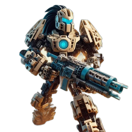 robot, weapon, concept art, 3d render transparent PNG cut-out