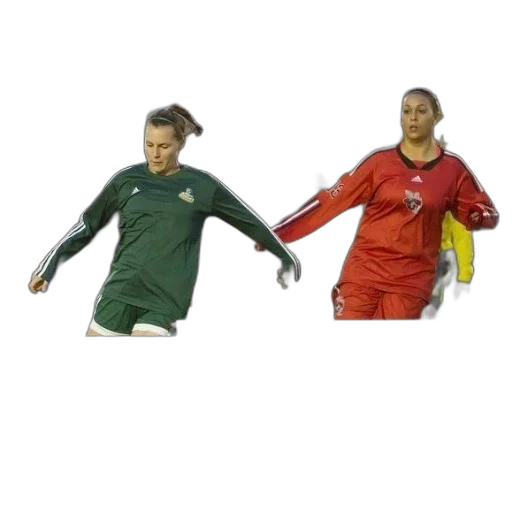 two, female, soccer, players transparent PNG cut-out