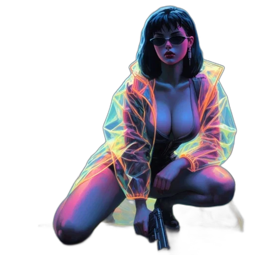 jacket, dress, cyberpunk, concept art transparent PNG cut-out
