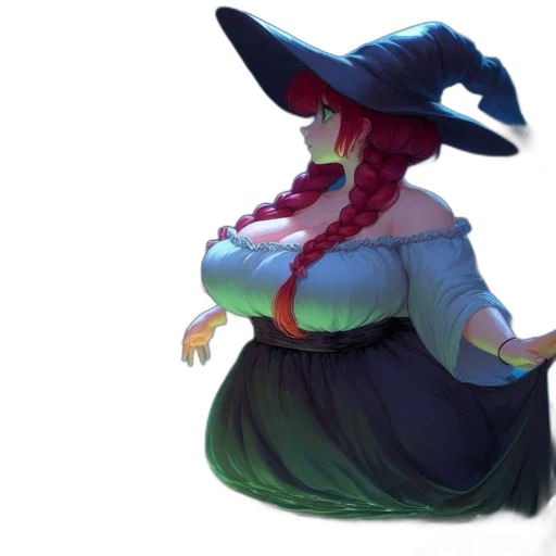 hat, dress, creature, staff transparent PNG cut-out