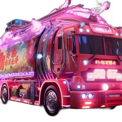 car, concept art, 3d render, vaporwave transparent PNG cut-out