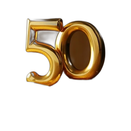 3d render, 50th, anniversary, collection transparent PNG cut-out