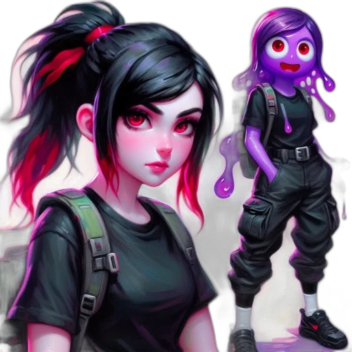 concept art, fantasy art, cyberpunk, pixel art transparent PNG cut-out