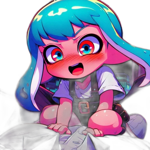 weapon, creature, dress, vaporwave transparent PNG cut-out