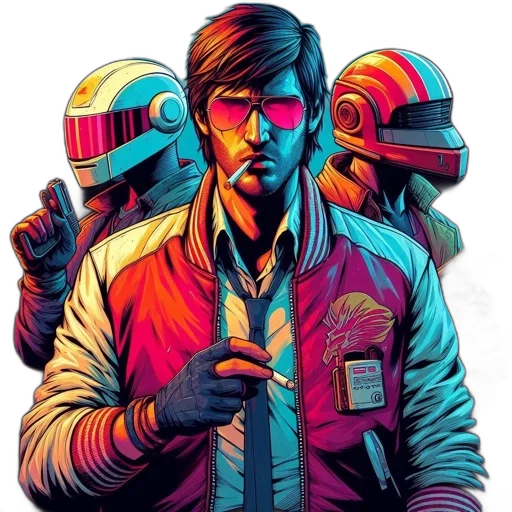 jacket, robot, face, staff transparent PNG cut-out