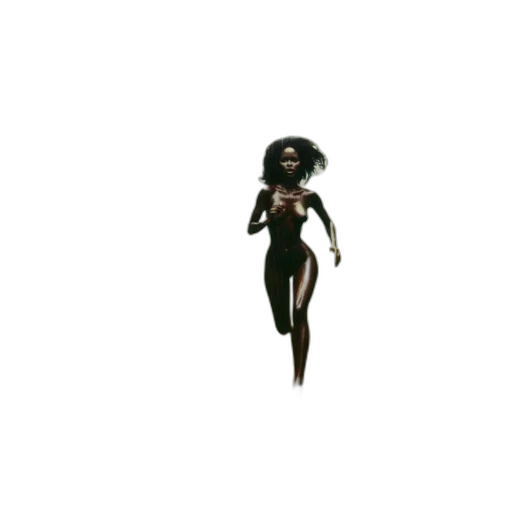dress, hair, creature, staff transparent PNG cut-out