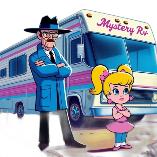 cartoon, concept art, vaporwave, comic book art transparent PNG cut-out