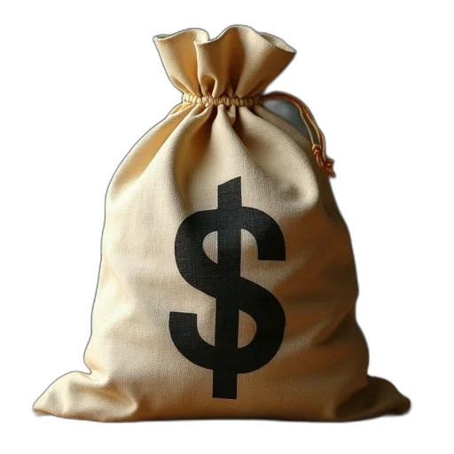 jacket, sack, bag, dollar transparent PNG cut-out