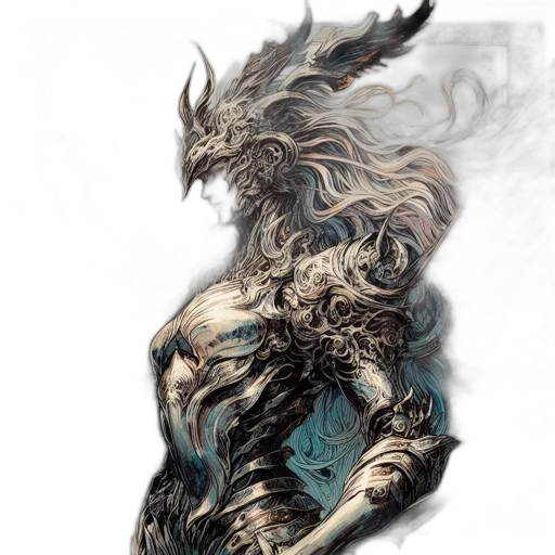 dragon, creature, hair, mask transparent PNG cut-out