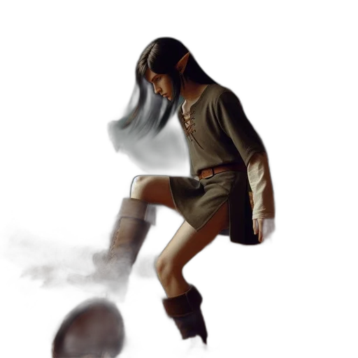 jacket, staff, shoes, weapon transparent PNG cut-out