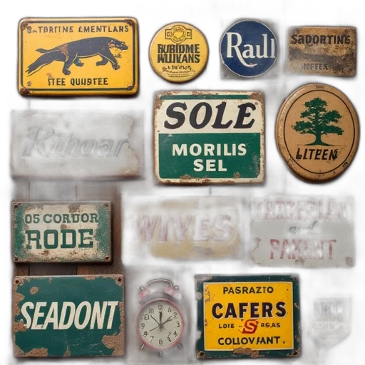 earth tones, many, old, worn transparent PNG cut-out