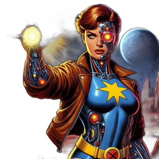comic book art, concept art, fantasy art, futuristic transparent PNG cut-out