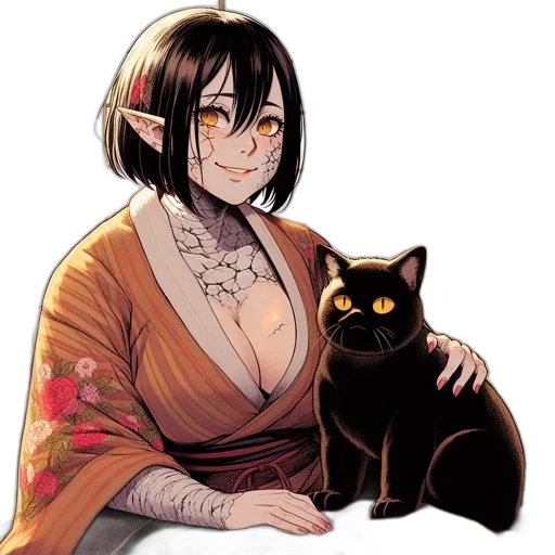 fantasy art, pixel art, concept art, anime transparent PNG cut-out