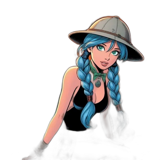 hat, dress, staff, jewelry transparent PNG cut-out