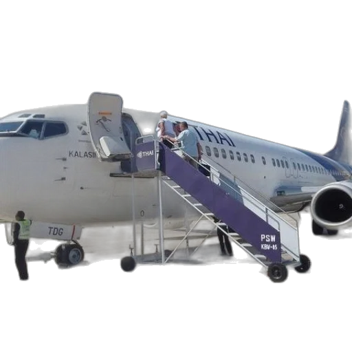 thai, airways, plane, parked transparent PNG cut-out