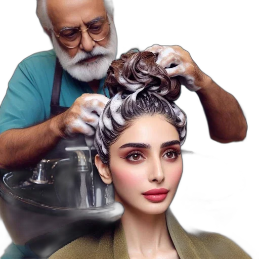 hair, photorealistic, oil painting, salon transparent PNG cut-out