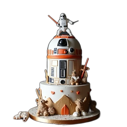 3d render, star, wars, cake transparent PNG cut-out