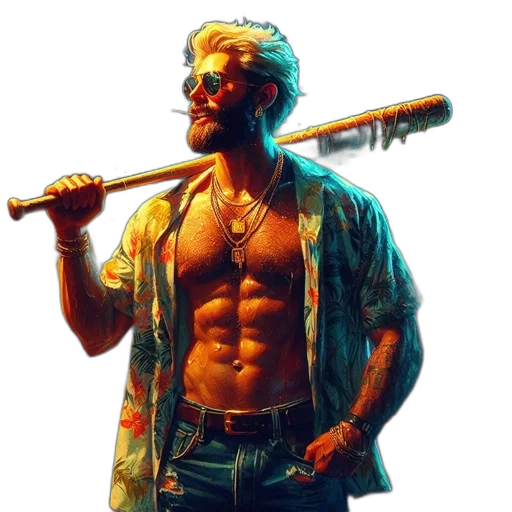 weapon, sword, jacket, staff transparent PNG cut-out