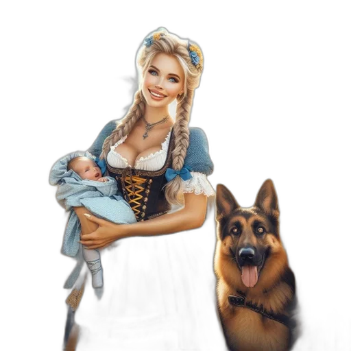 dress, animal, fantasy art, photorealistic transparent PNG cut-out