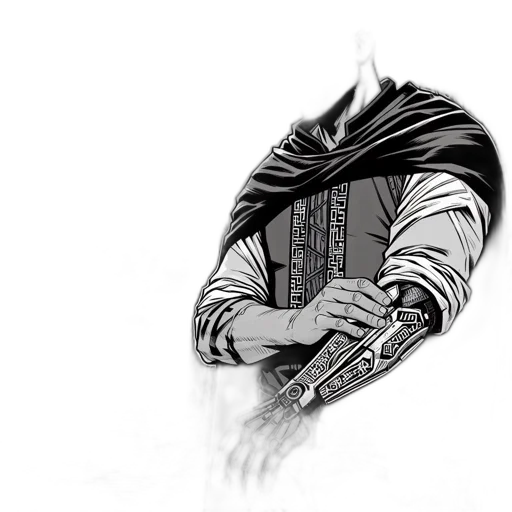 jacket, sword, mask, jewelry transparent PNG cut-out