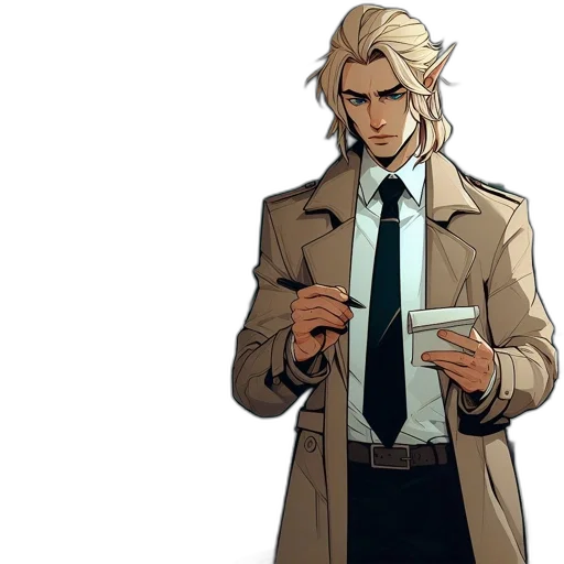 jacket, staff, concept art, cartoon transparent PNG cut-out