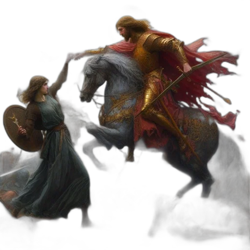 sword, dragon, crown, fantasy art transparent PNG cut-out