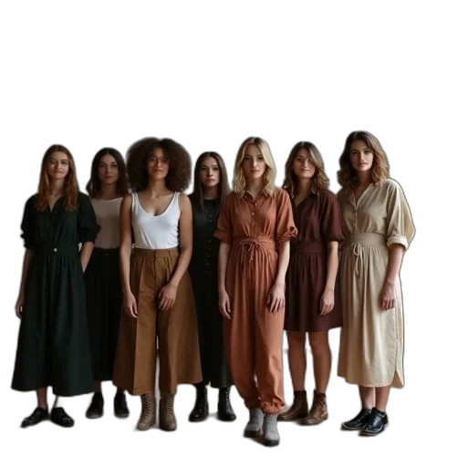 dress, staff, earth tones, dark transparent PNG cut-out