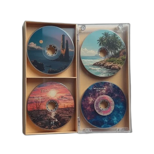 concept art, cassette, case, contains transparent PNG cut-out