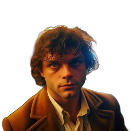 jacket, face, staff, creature transparent PNG cut-out