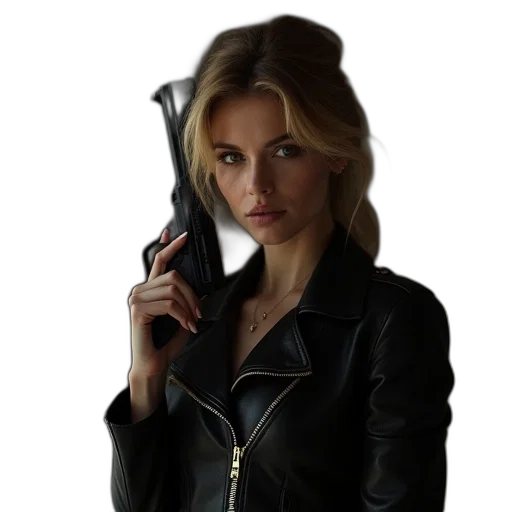 jacket, weapon, staff, comic book art transparent PNG cut-out