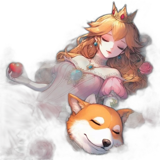 crown, staff, watercolor, fantasy art transparent PNG cut-out