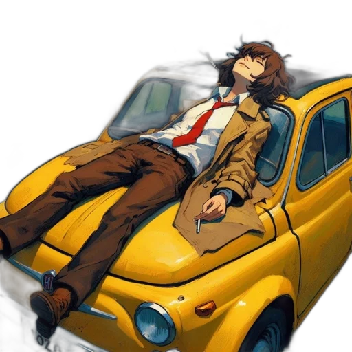 car, jacket, concept art, comic book art transparent PNG cut-out
