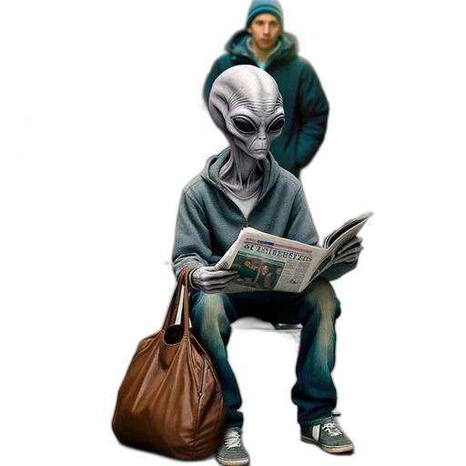 mask, jacket, robot, creature transparent PNG cut-out