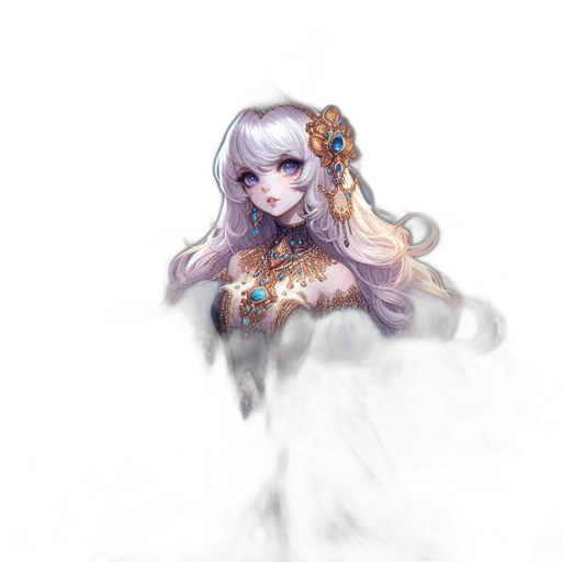 dress, staff, jewelry, dragon transparent PNG cut-out