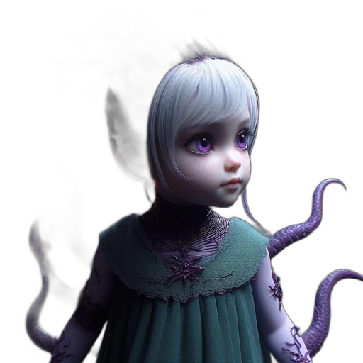 creature, dragon, staff, dress transparent PNG cut-out