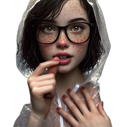 face, mask, jacket, jewelry transparent PNG cut-out