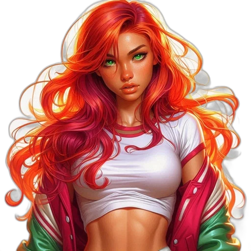 jacket, hair, comic book art, fantasy art transparent PNG cut-out