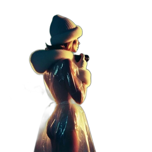 dress, hat, staff, robot transparent PNG cut-out