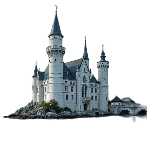 building, crown, concept art, 3d render transparent PNG cut-out