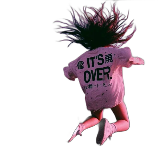 jacket, hair, vaporwave, individual transparent PNG cut-out