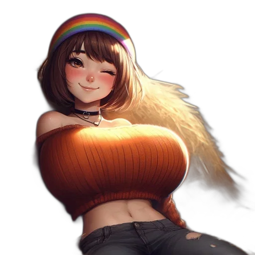 dress, hat, hair, jacket transparent PNG cut-out