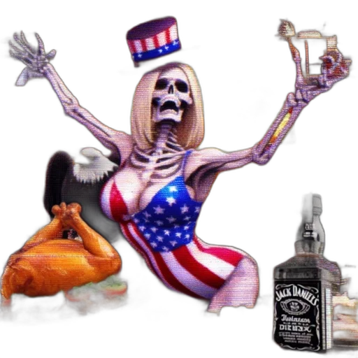 bottle, food, anthropomorphic, skeleton transparent PNG cut-out