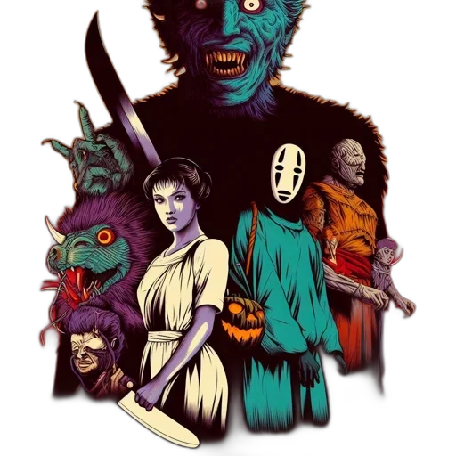 mask, staff, comic book art, concept art transparent PNG cut-out